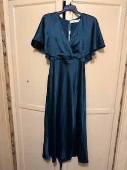 ASTR The Label Blue Green Satin Silk Dress Small