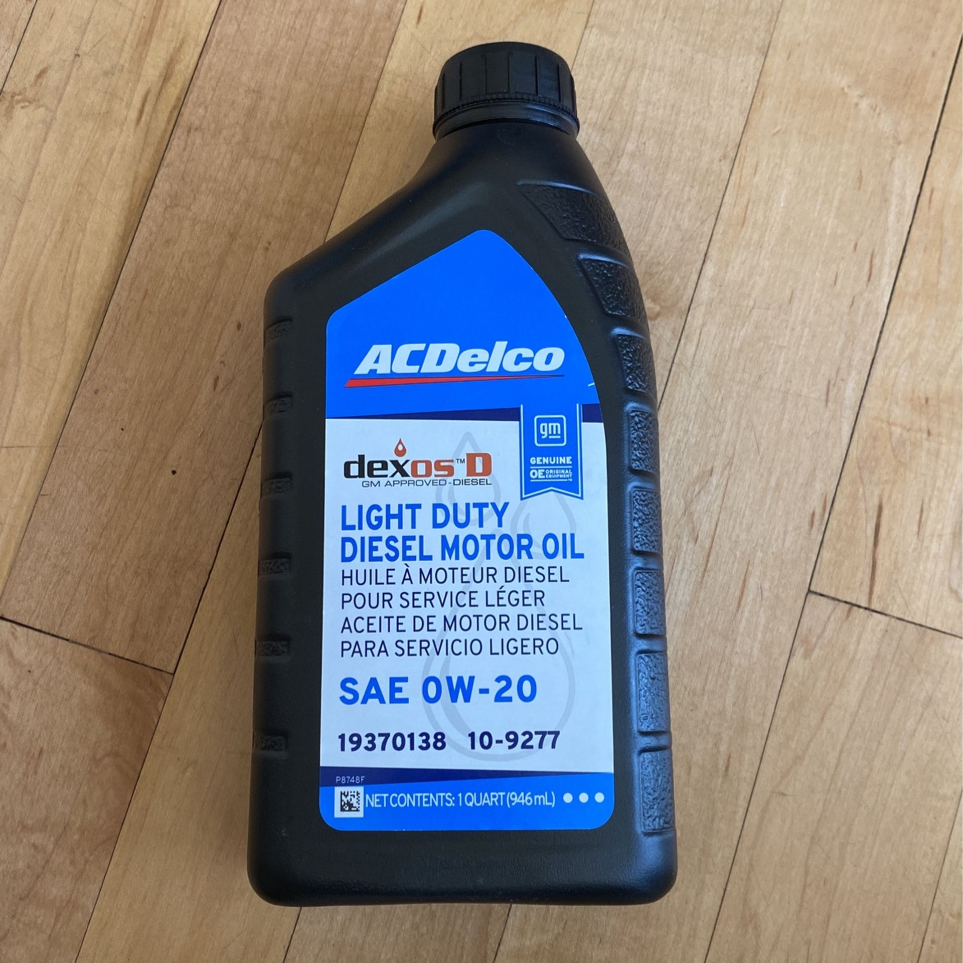 ACDelco dexosD Duramax Synthetic 0W-20 Engine Oil GM GMC Diesel