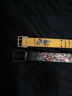 Ed Hardy Graphic Print Belts – Set of 2