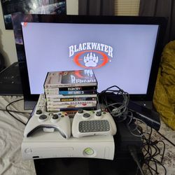 Xbox 360 With Games Controllers And More 