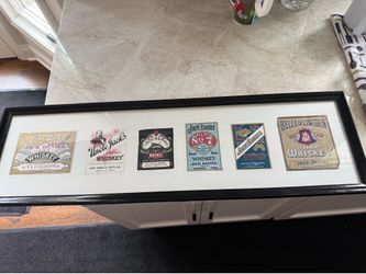 Jack Daniel's Tennessee Whiskey Labels in Black Frame