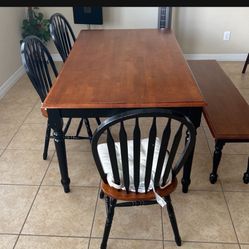 Dinning Table 3 Chairs And A Bench 