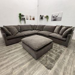 Gray Sectional Cloud Couch - Free Delivery