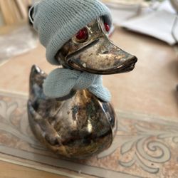 Silver plated duck bank