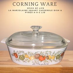 Extremely RARE VINTAGE Corning Ware  2 Qt La Marjolaine Spice Of Life A-2-B