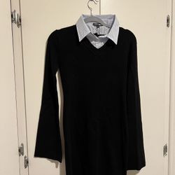 Black Collard Sweater Mini Dress