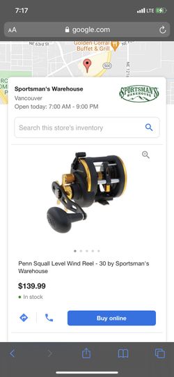 Penn Squall Level Wind Reel - 30