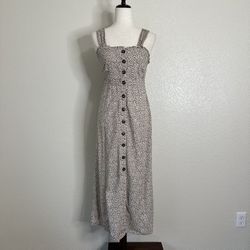 Japna Cheetah Print Button Down Midi Dress, Sz Medium