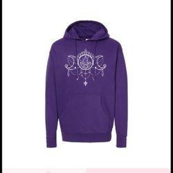 Crystal Infused Purple Triple Moon Hoodie