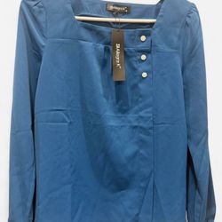 NWT Allegra K Blue Blouse - Size XS - $18