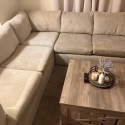 Basil Putty Sectional - Living Spaces