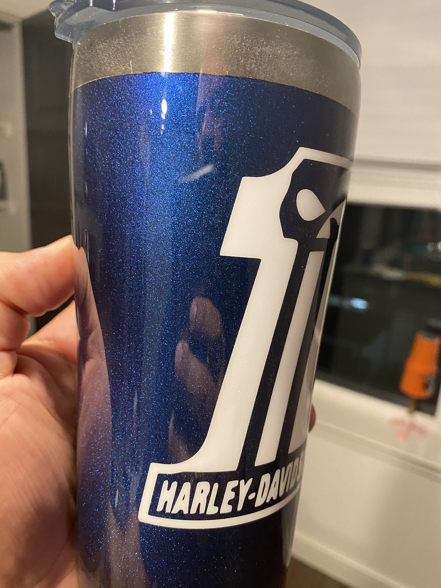 Custom painted tumbler $20