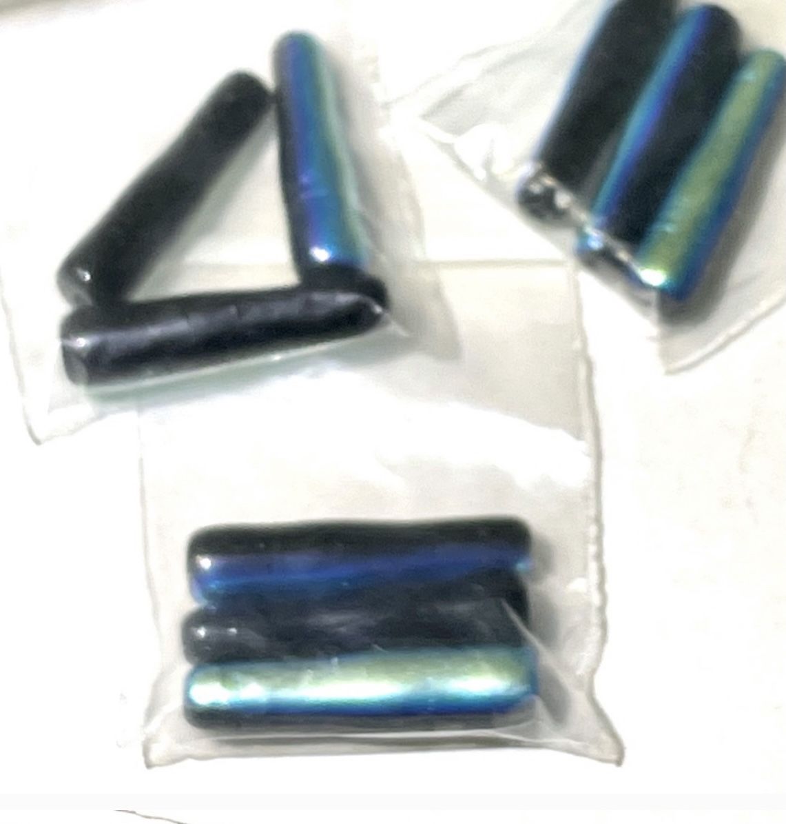 9 Dichroic Glass Beads 
