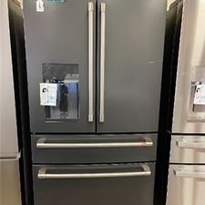 New Cafe 4 Door Matte Black Refrigerator Ice And Water 