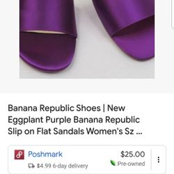 New Eggplant Purple Banana Republic  Brand Slip On
