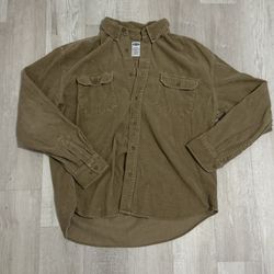 Corduroy Brown Button Up Shirt (L)