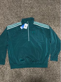 Brand New Adidas Liverpool FC Terrace Icons Half-Zip Jacket Green Men`s size Medium 70$ Firm retails at 130$+Tax