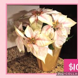 Faux Poinsettia Plant 