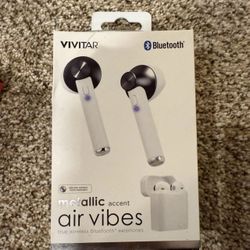 Air Vibes Bluetooth Earphones Vivitar Metallic Accent True Wireless NIP