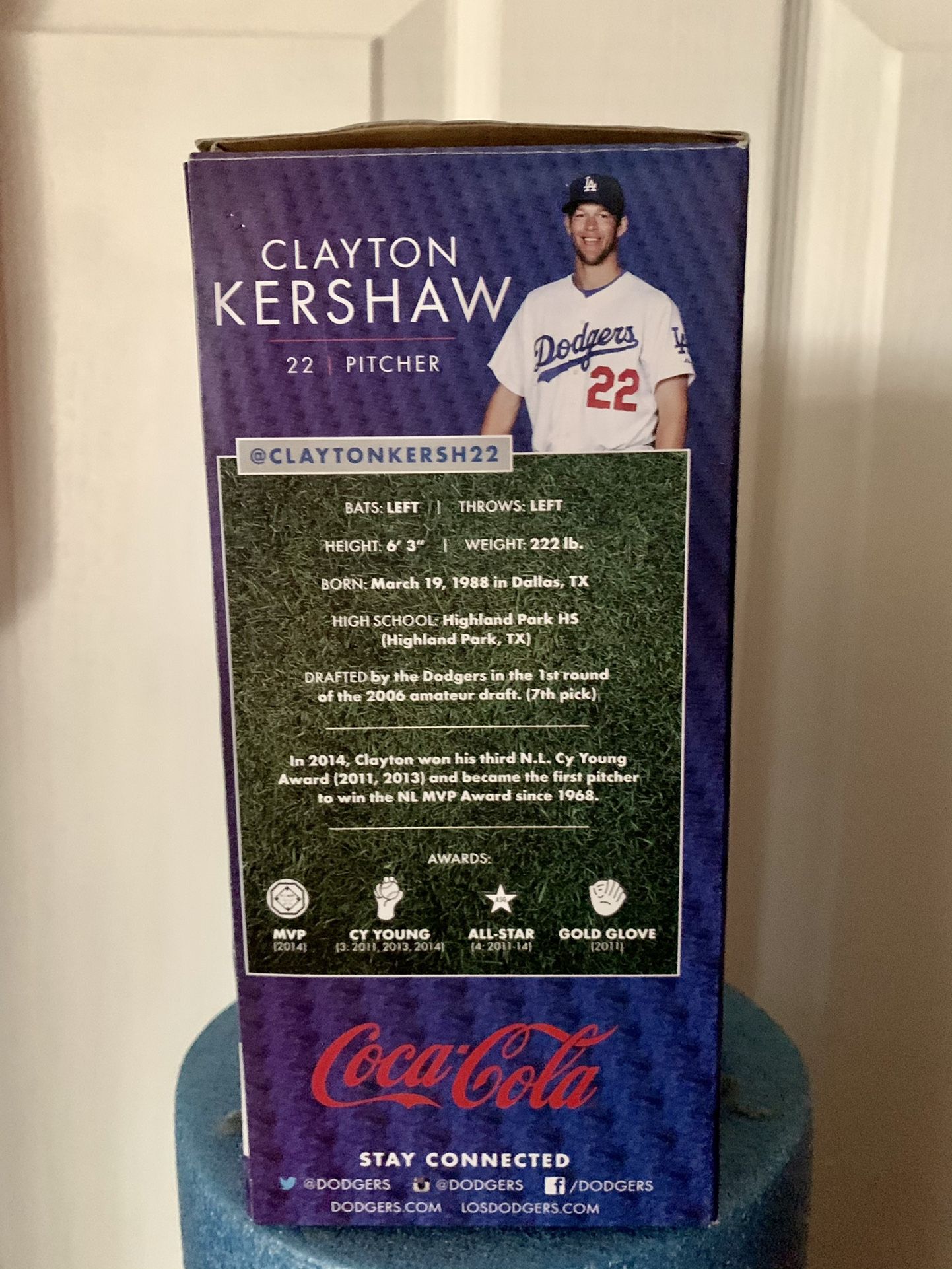 Clayton Kershaw Bobble head. CY Young Award.