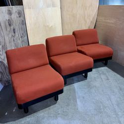 OBO Fortress Inc. Red Cushioned Chairs 