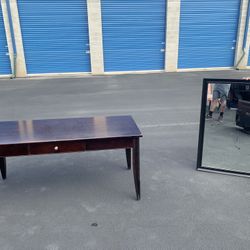 RC Willey Desk And Mirror