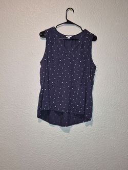 Sonoma Womens Sleeveles Purple V-neck W/ Pink Flowers Size: Large