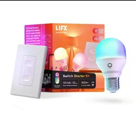 60 Watt Equivalent Smart 2-A19 LED Light Bulbs and 1-Switch Kit, Works with Alexa/Hey Google/HomeKit Multi-Color (1-Kit)