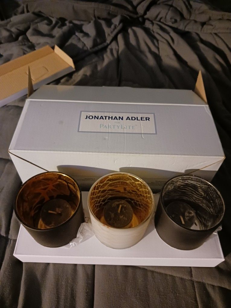 Jonathan Adler for Partylite - set of 3 candle holders - NIB
