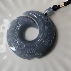 All Natural Grade A Jadeite Good Luck & Peace Pendent
