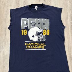 Penn State Nittany Lions Shirt 1986 Champions PSU Men’s Size L Navy Blue #1517