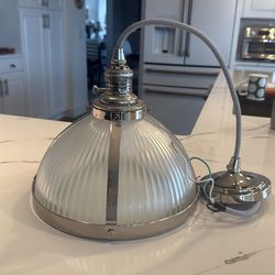 Pottery Barn Chrome Pendants (2)