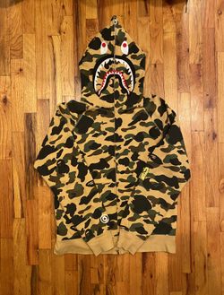 Bape Yellow Camo PONR Shark Hoodie