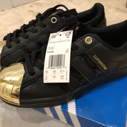 Women’s Adidas Originals Superstar Metal Toe Black/Gold