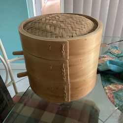 3 Tier Bamboo Steamer Open Box 