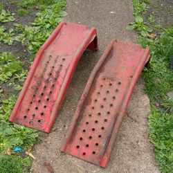 Vintage Car Ramps, Surface Rust Still Functionable