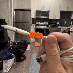 USB-flash Cord W Flash To USB-C Converter Attached With JACK In Orange Attached