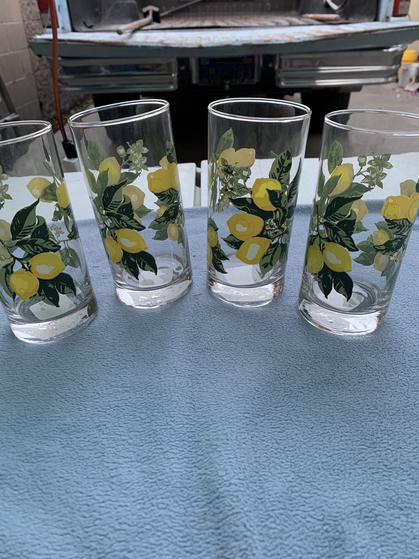 Lemon   Glass  Cups  Set  Of  4 