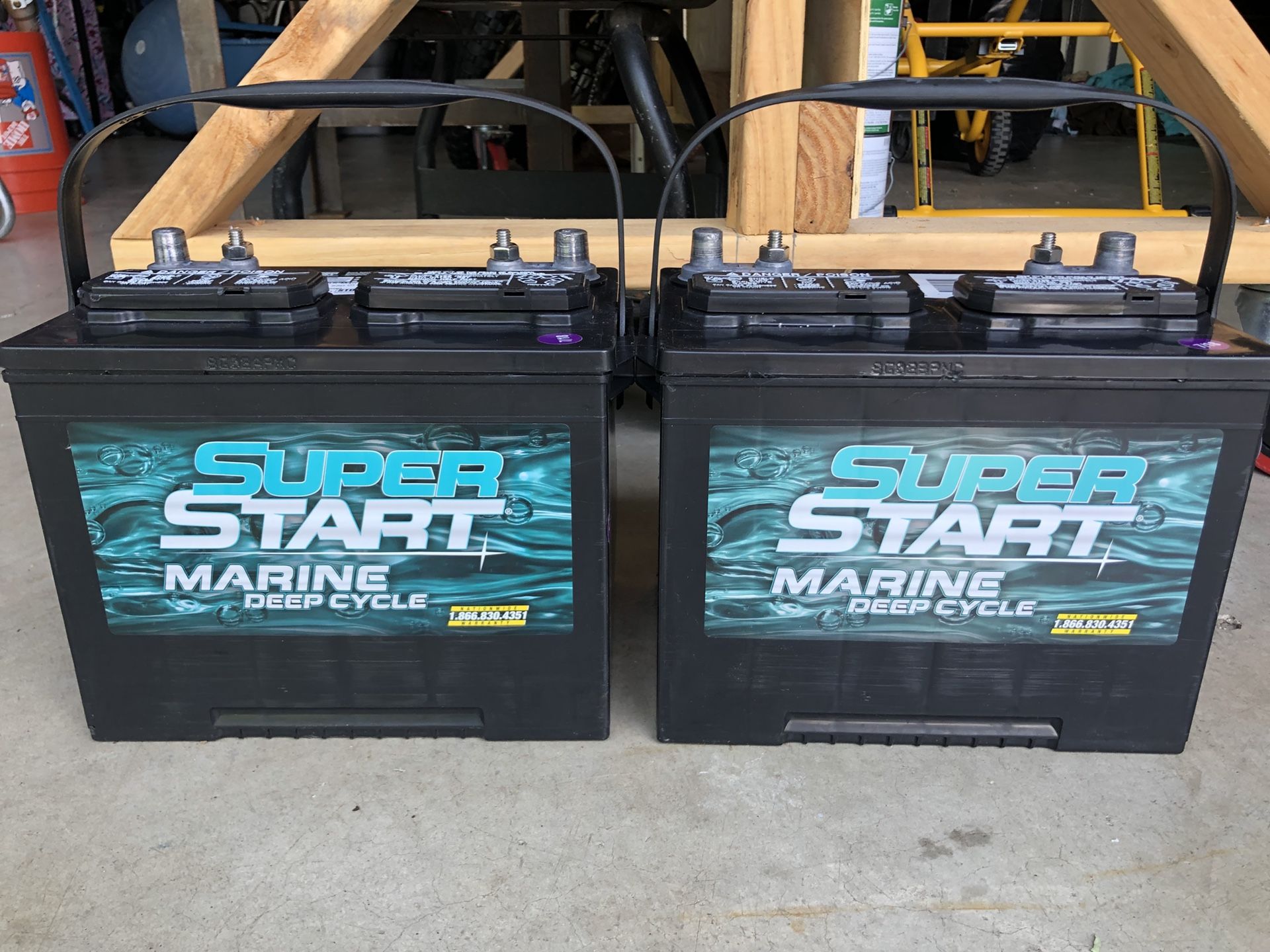 2 New Super Start Marine Deep Cycle Batteries