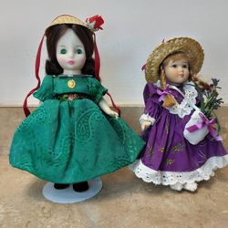 2 Hand Painted Porcelain Dolls