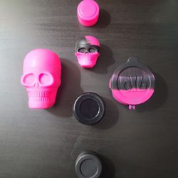 Hot Pink/Black 6pc/size Wax/Oil Silicone Storage Containers Lot 