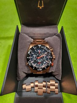 Bulova Precisionist Chronograph Quartz Watch Rose Gold Tone Men’s