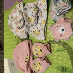 Baby girl various clothes-hats, socks, bathrobe