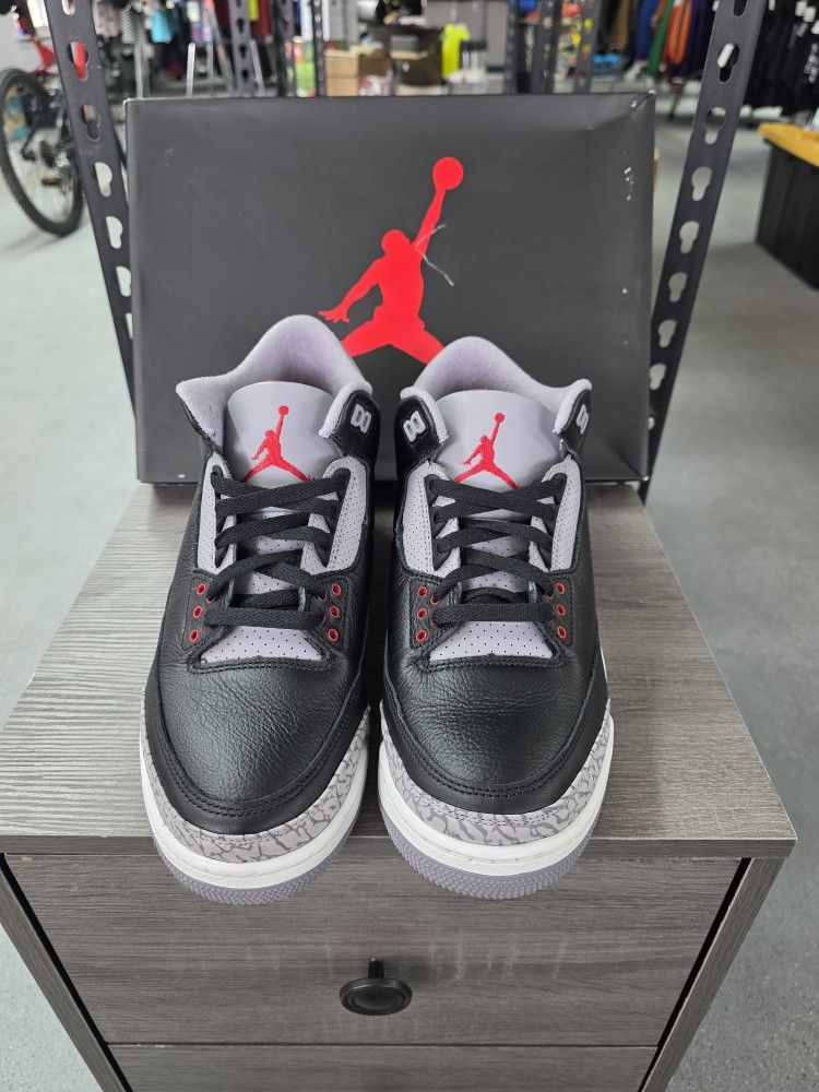 Nike Air Jordan 3 Retro OG Black Cement 2024 Leather Sneaker DN3707-010 Size 11