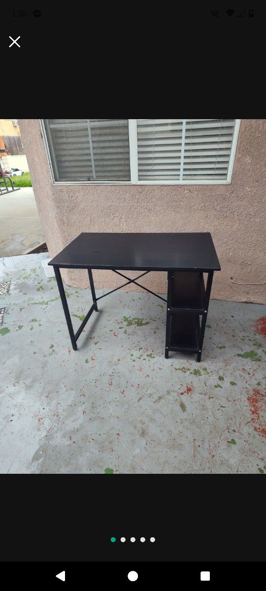 Black Desk With Book/ Printer Storage