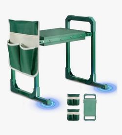 Garden Kneeler and Seat with Anti-Tipping Design, 2-in-1 Heavy Duty Foldable Gardening Stool, Thick Soft Kneeling Pad, 2 TO Reg. List Price: $69.99