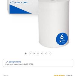 Scott Professional Slimroll Hard Roll Paper Towels, 6 Rolls