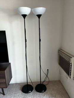 Black Floor Lamps + Bulbs Included