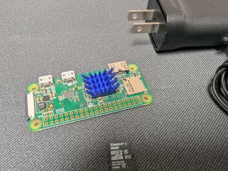 Raspberry Pi Zero W with MicroSD memory card and USB power supply and