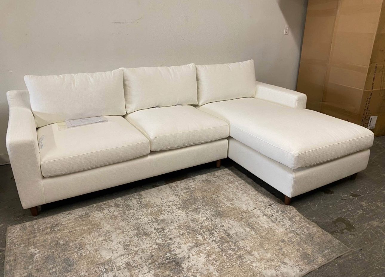 Moe’s Home White Hutton Sectional (Free Delivery)